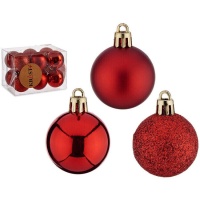 Bolas de Navidad rojas de 4 cm - 12 unidades