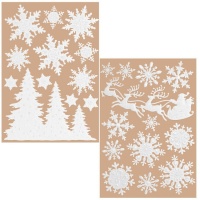 Decoración adhesiva para ventana de Navidad blancas de 24 x 50 cm - 1 lámina