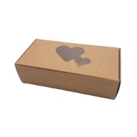 Caja para galletas kraft con corazón de 18 x 9 x 5 cm