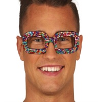 Gafas pop de perlas multicolor