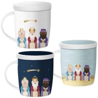 Taza de 350 ml Reyes Magos con filtro para té - 1 unidad