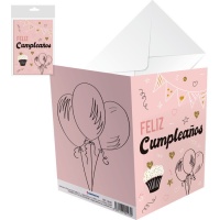 Tarjeta de cumpleaños cupcake