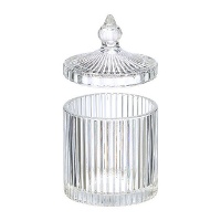 Bombonera de 14 x 8,5 x 8,5 cm transparente a rayas