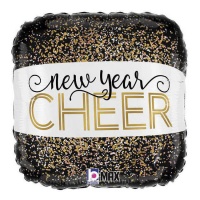 Globo de New Year Cheer negro y dorado de 46 cm - Grabo