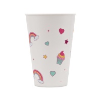Vaso de plástico de Unicornio de 400 ml - 1 unidad