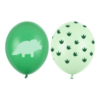 Globos de Dinosaurios verdes de 30 cm - 50 unidades