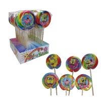 Piruletas redondas de caramelo de Bob Esponja de 50 gr - 24 unidades