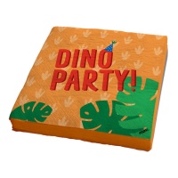 Servilletas de Dino fiesta de 16,5 x 16,5 cm - 20 unidades