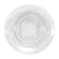 Plato de 14,5 cm de cristal grabado transparente para postre