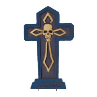Lápida de cruz de calavera RIP de 61 cm