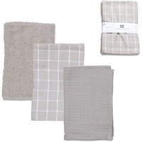 Paño de cocina Essential Gris - DCasa - 3 unidades