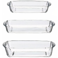 Fuente de 1,3 L, 1,95 L y 2,75 L cuadrada - Borcam - 3 unidades