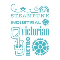 Plantilla Stencil textos Steampunk de 20 x 28,5 cm - Artis decor - 1 unidad