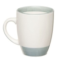 Taza de 360 ml azul con franja blanca