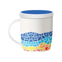 Taza de 350 ml Trencadis con filtro para té