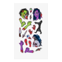 Pegatinas de Halloween zombies con relieve - 1 hoja