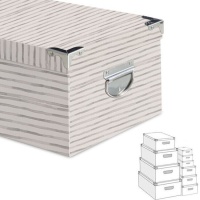 Caja rectangular Basics rayas - 10 unidades