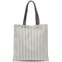 Bolsa de tela blanca a rayas de 48 cm