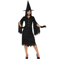 Disfraz de bruja de Salem negro para mujer