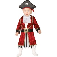 Disfraz de capitán pirata rojo para bebé
