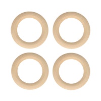 Anillo de madera de 6 cm - Artemio - 4 unidades