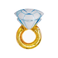 Globo de anillo de diamante metalizado de 70 cm - Amber