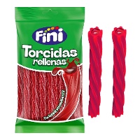 Regaliz rojo trenzado relleno de fresa - Fini - 125 gr
