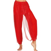 Pantalones de danza del vientre rojo