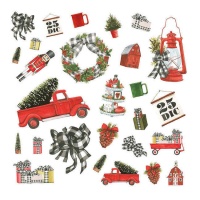 Die cuts de Navidad 25 de Diciembre de 30,5 x 30,5 cm - 1 lámina