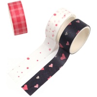 Washi tape diseños rojizos de 3 m - 3 unidades