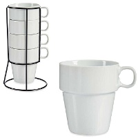 Taza de 350 ml con soporte negro aplilables - 4 unidades