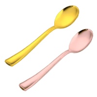 Cucharas de 17,5 cm tonos oro premium - 6 unidades