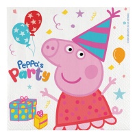 Servilletas de Peppa Pig party de 16,5 cm - 20 unidades