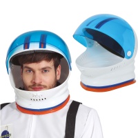 Casco de astronauta con visera azul