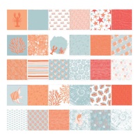 Kit de papeles scrapbooking marinos - 60 hojas