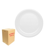 Platos de 20 cm redondos de plástico blanco - 1000 unidades