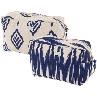 Neceser de Ikat azul plano de 19 x 8 x 11 cm - 1 unidad