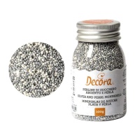 Sprinkles de perlas blancas y plateadas mini de 100 g - Decora