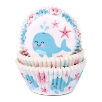 Cápsulas para cupcakes de simpáticos animales marinos - House of Marie - 50 unidades