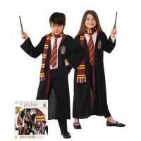 Disfraz de Harry Potter con bufanda, corbata y varita en caja
