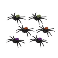 Arañas con purpurina - 6 unidades