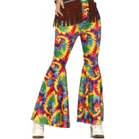 Pantalón hippie de campana multicolor