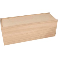 Caja de madera rectangular lisa de 33 x 12 x 12 cm