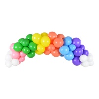Guirnalda de globos arcoiris de 2 m - PartyDeco - 61 unidades