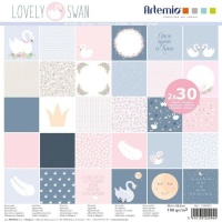 Kit de papeles scrapbooking de Lovely Swan - Artemio - 60 hojas