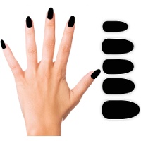 Uñas postizas negras cortas - 12 unidades