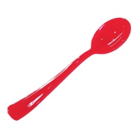 Cucharas de 17,5 cm color rojo brillante premium - 12 unidades