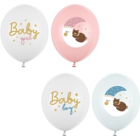 Globos de látex de Baby luna de 30 cm - 50 unidades