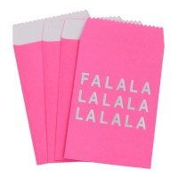 Bolsas de papel rosa fuerte de 8 x 12 cm - 4 unidades