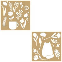 Plantillas Stencil de gato y jardin de 20 x 20 cm - Artemio - 2 unidades